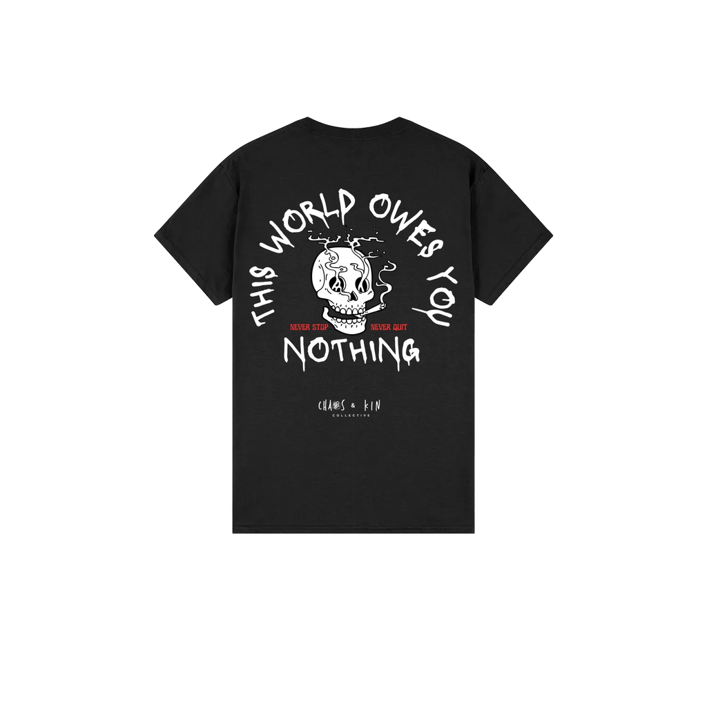 Black back flat lay