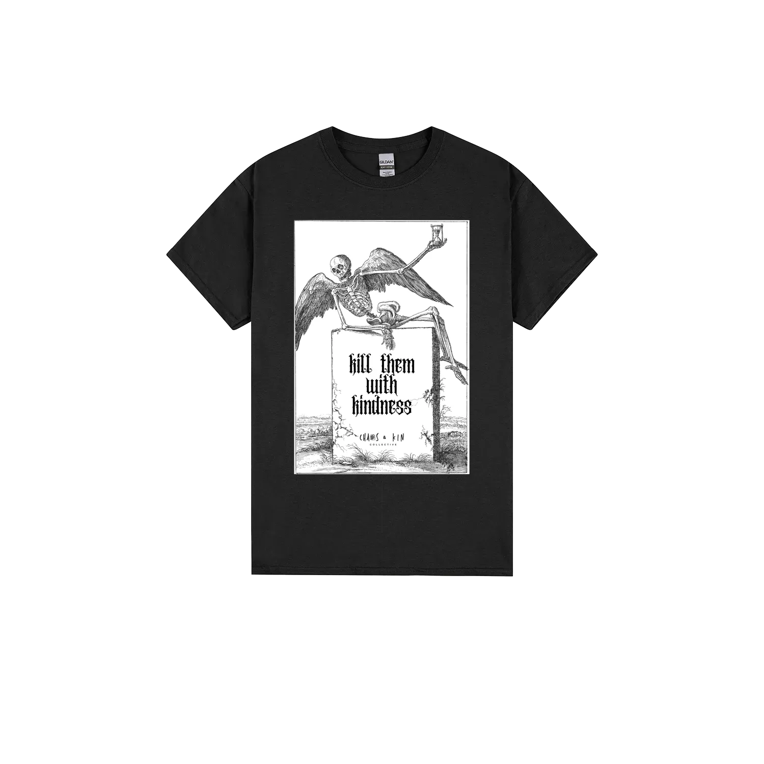 Black front flat lay