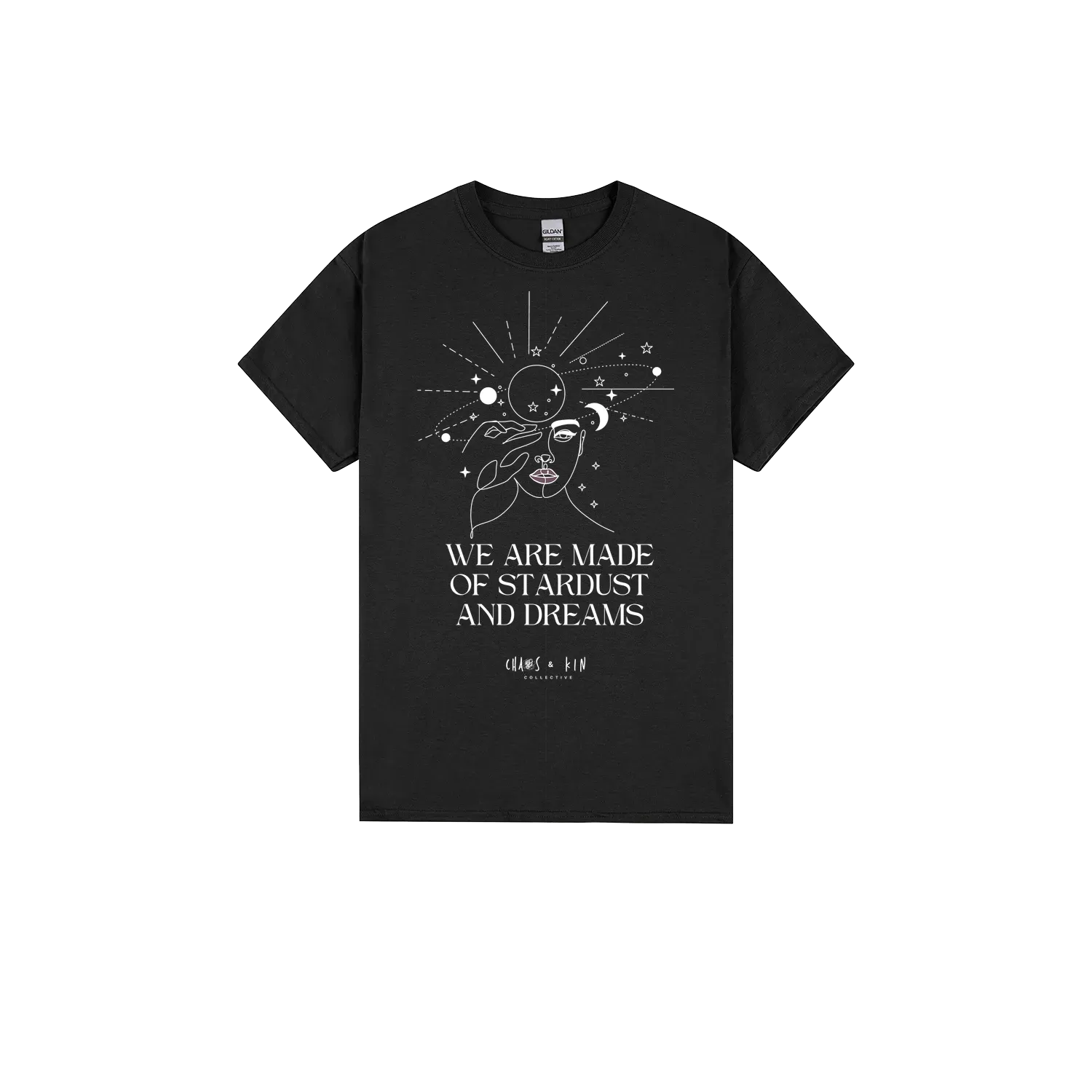 Black front flat lay