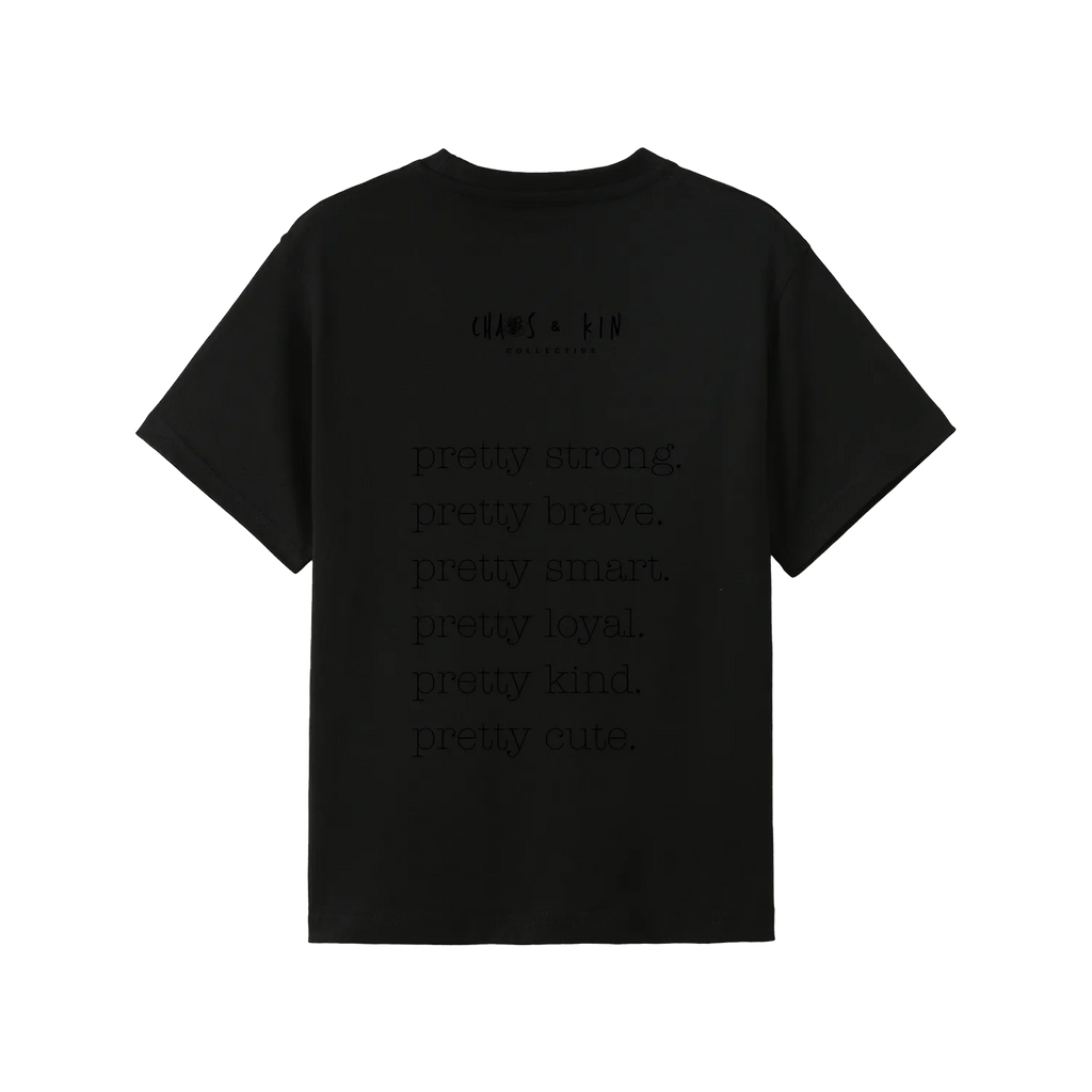 Black back flat lay