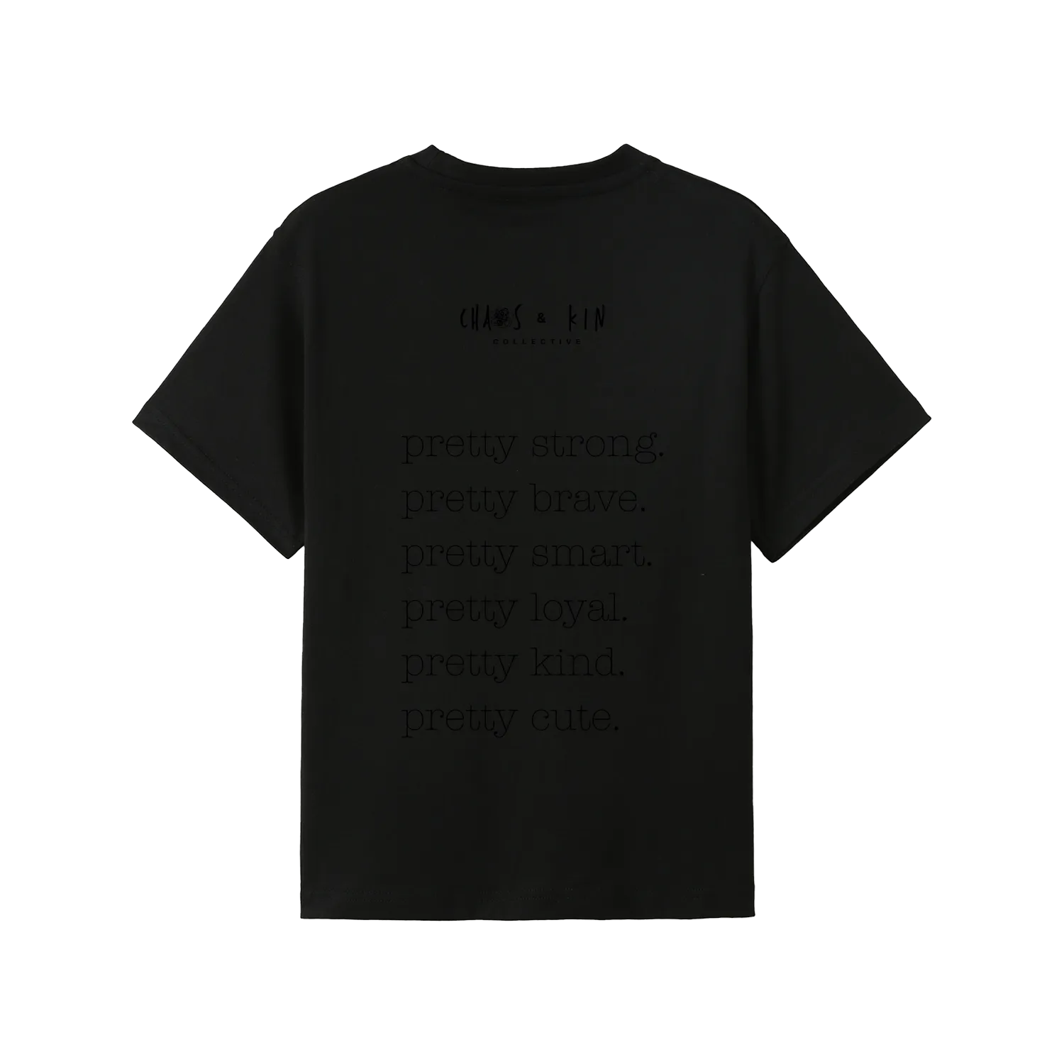 Black back flat lay