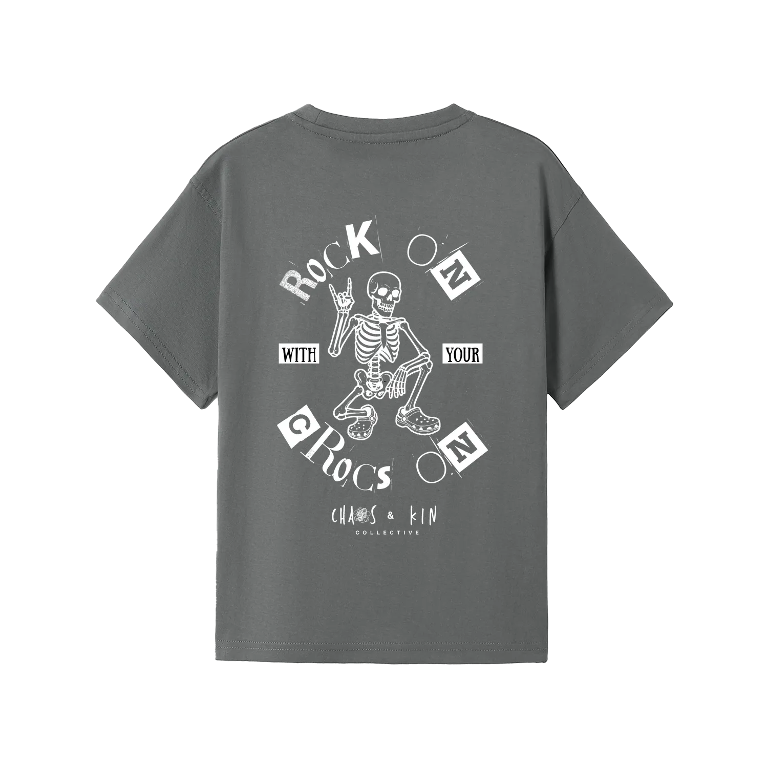 Charcoal back flat lay