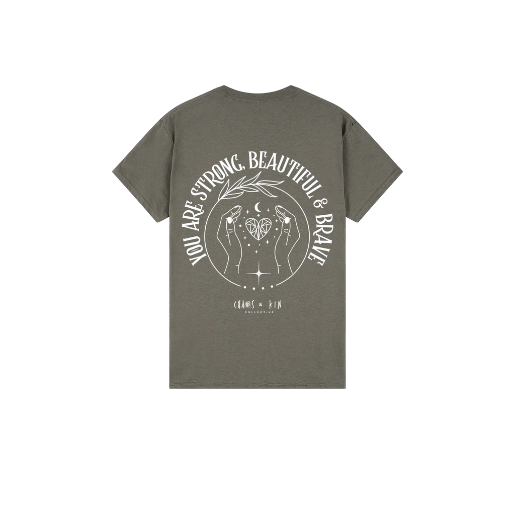 Charcoal back flat lay