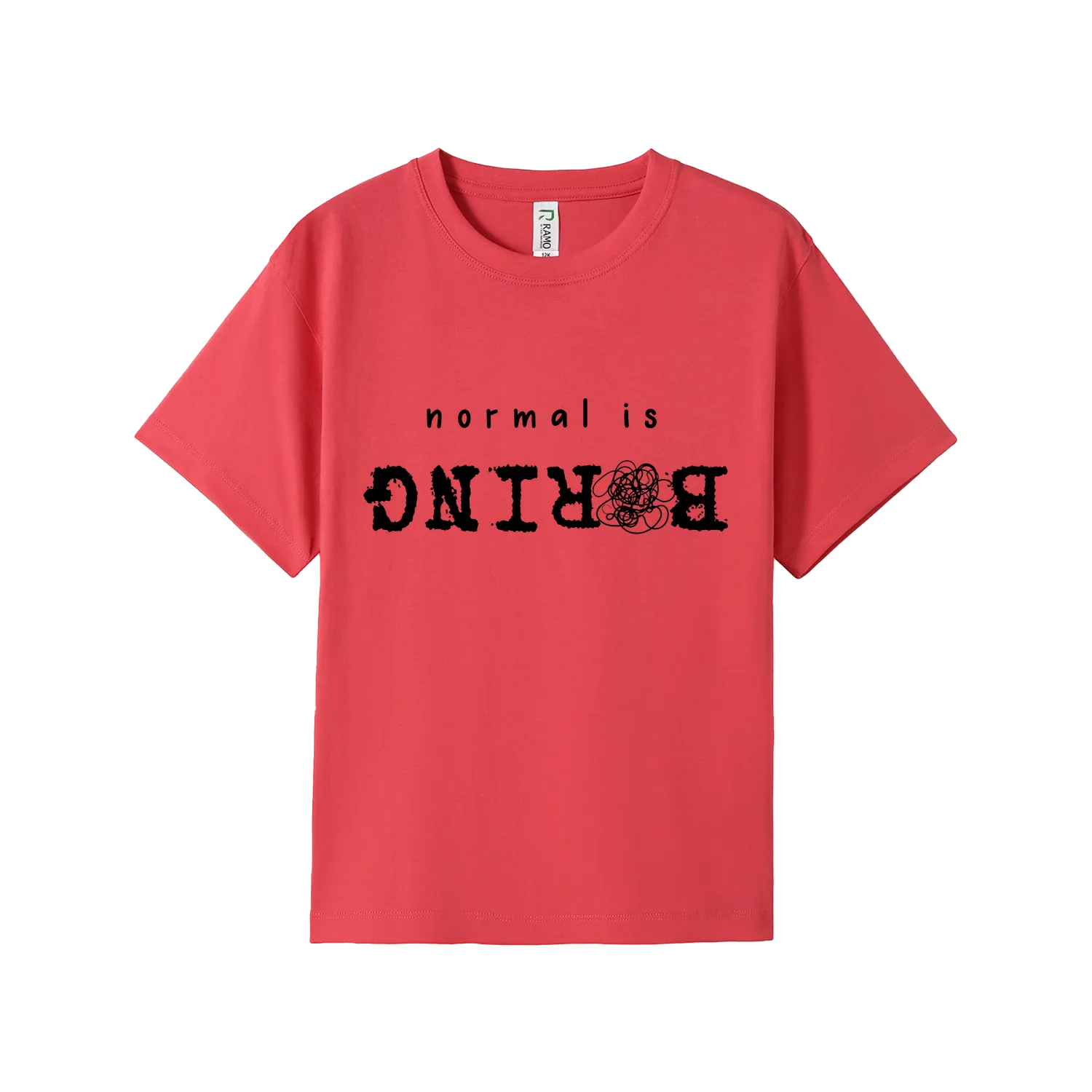 Coral Red front flat lay