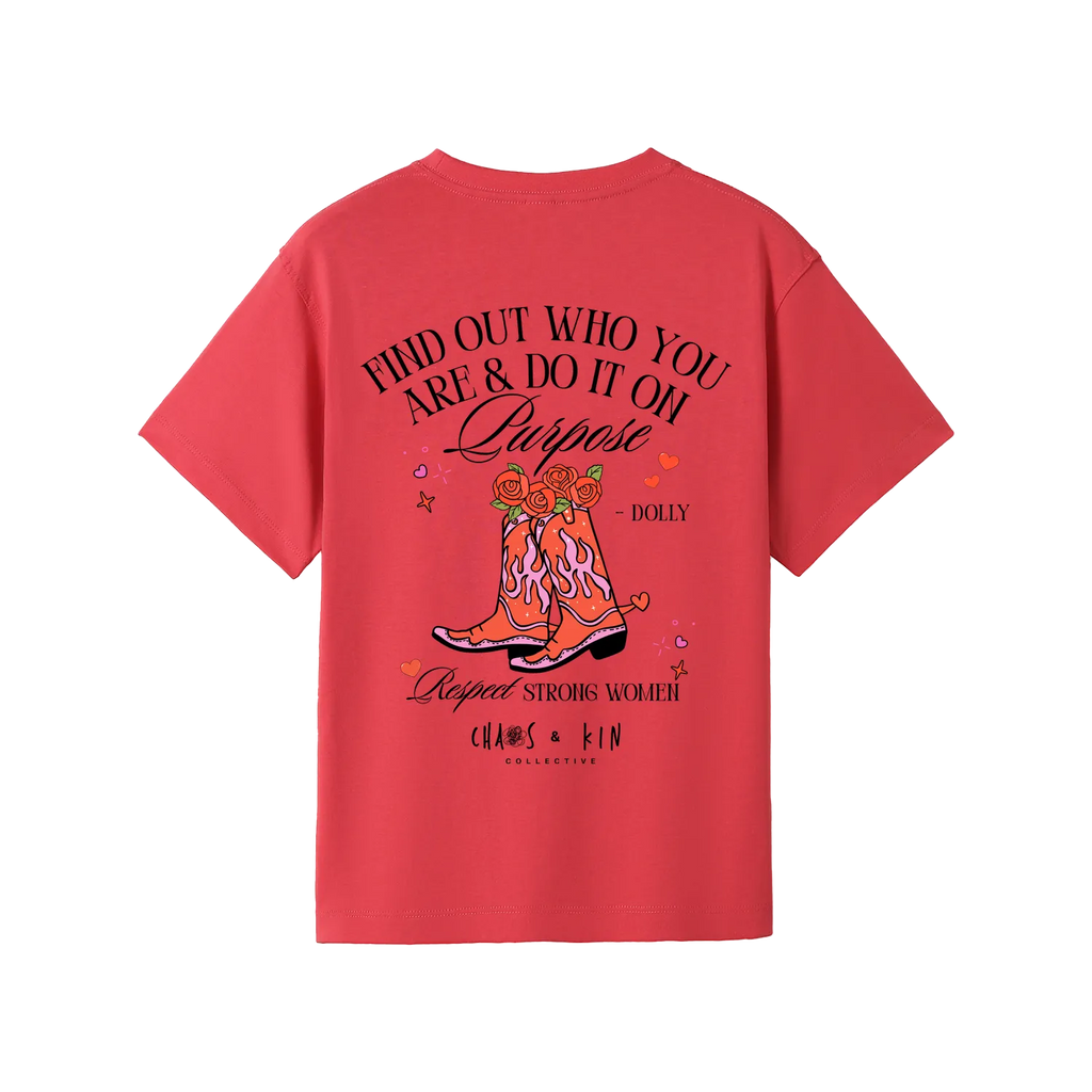 Coral Red back flat lay