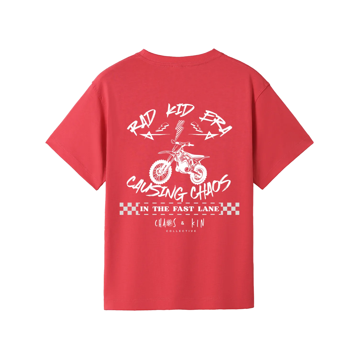 Coral Red back flat lay