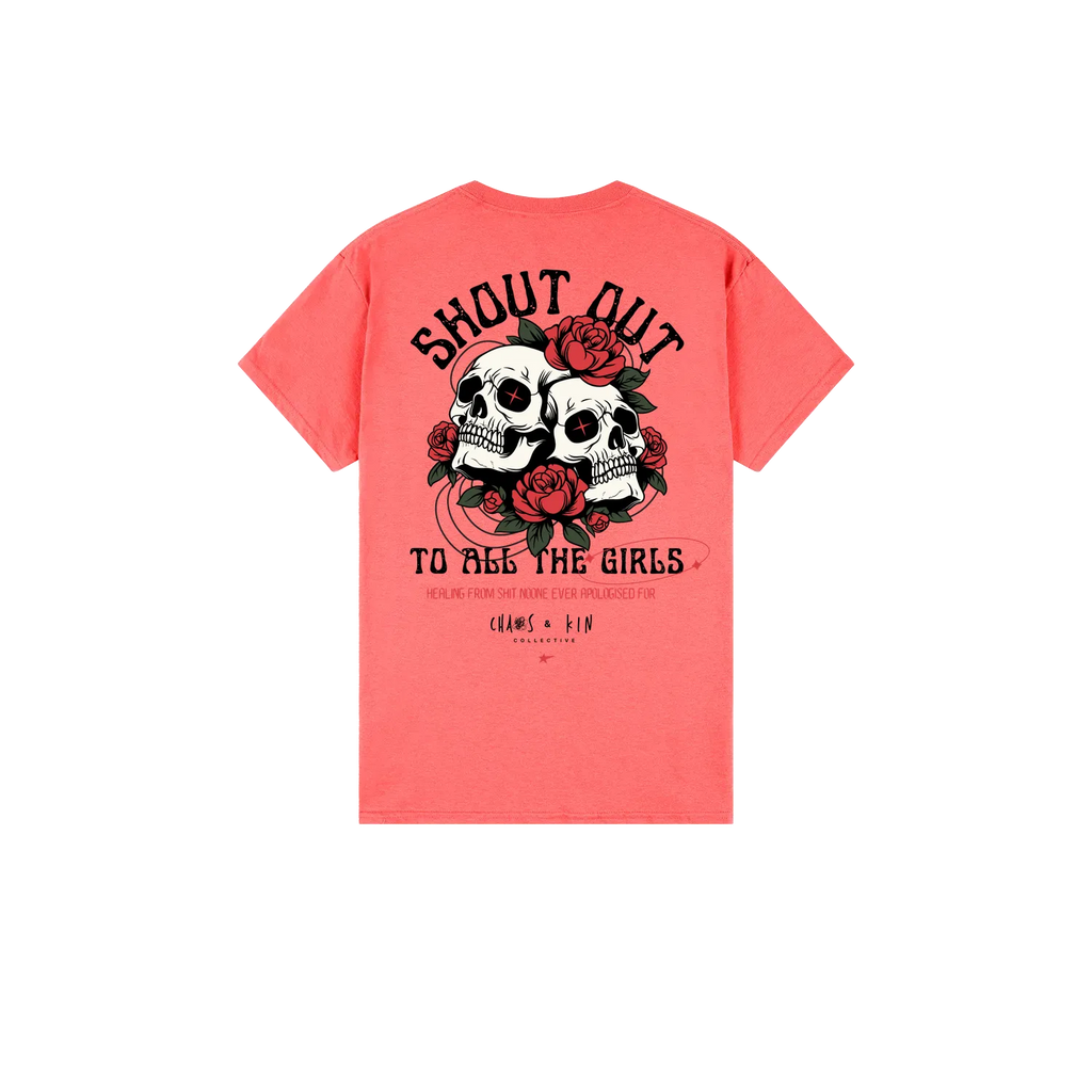 Coral Silk back flat lay