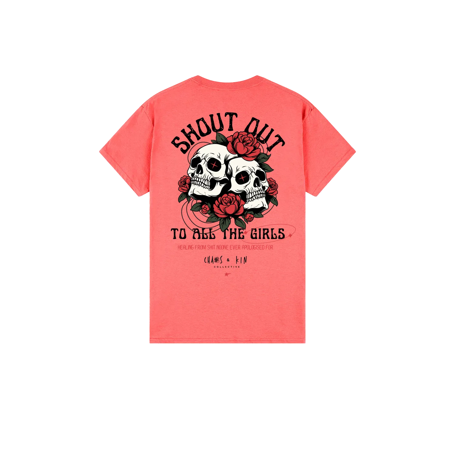 Coral Silk back flat lay