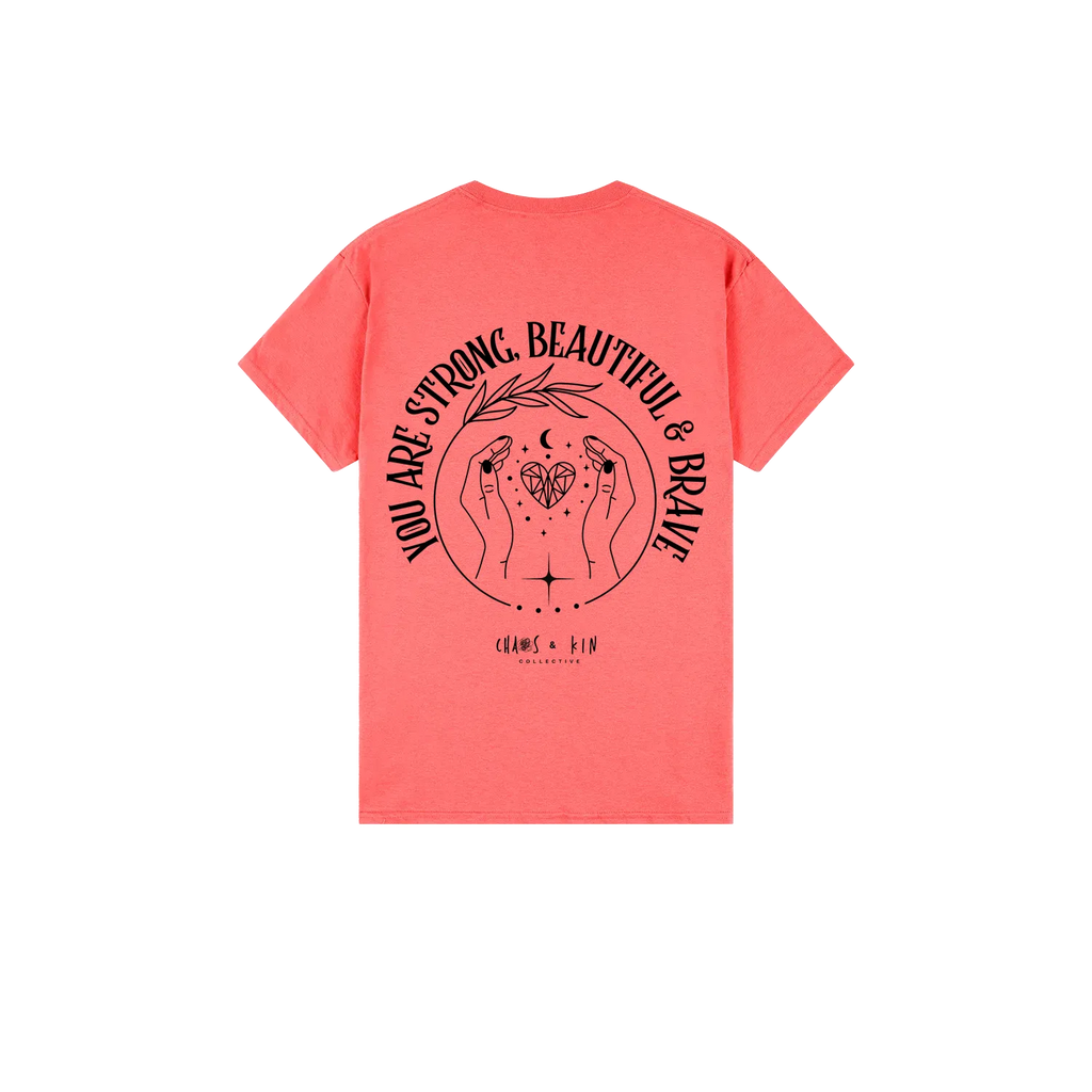 Coral Silk back flat lay
