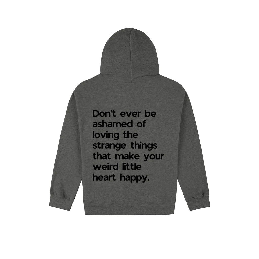 Dark Heather back flat lay