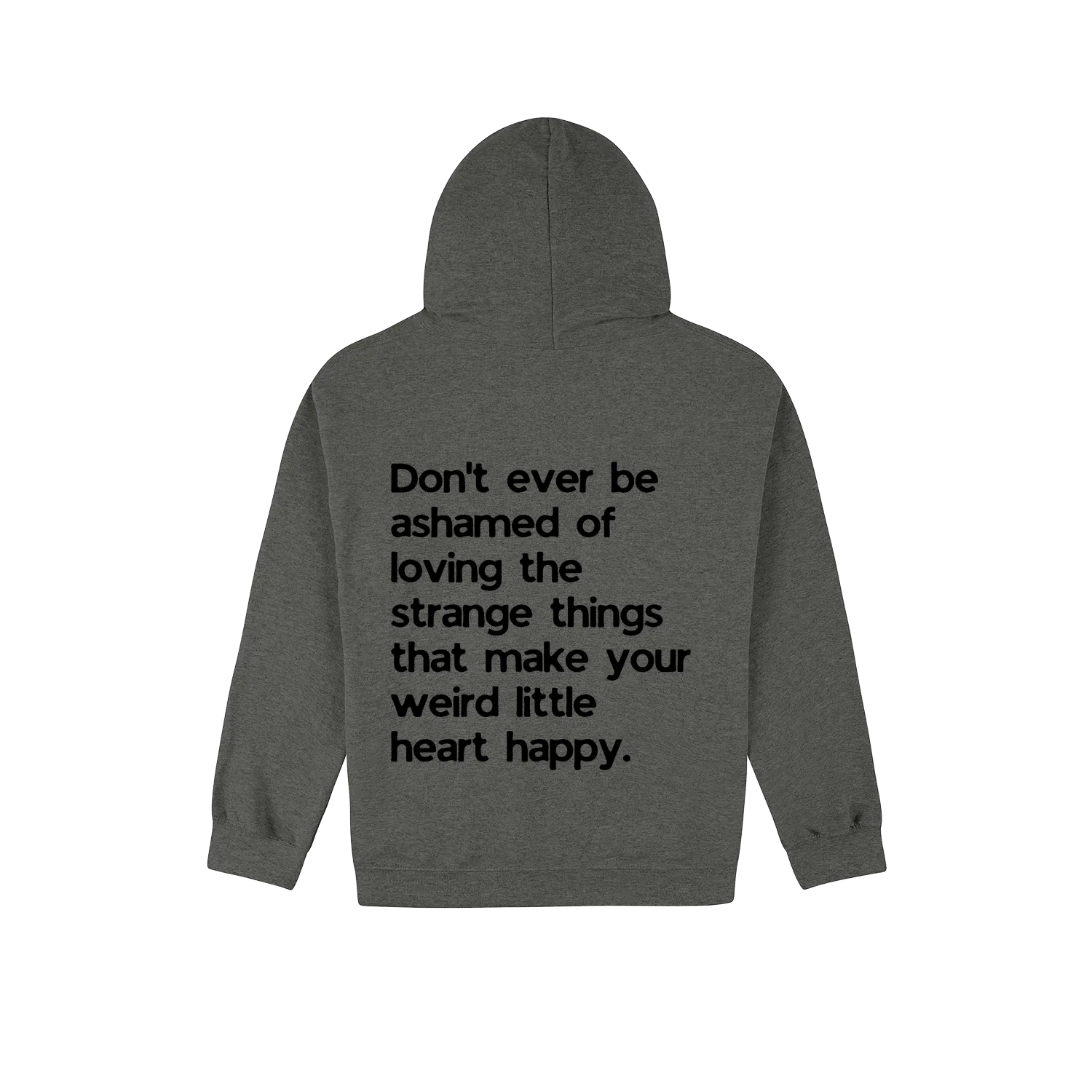 Dark Heather back flat lay