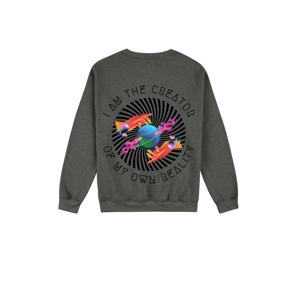 Dark Heather back flat lay