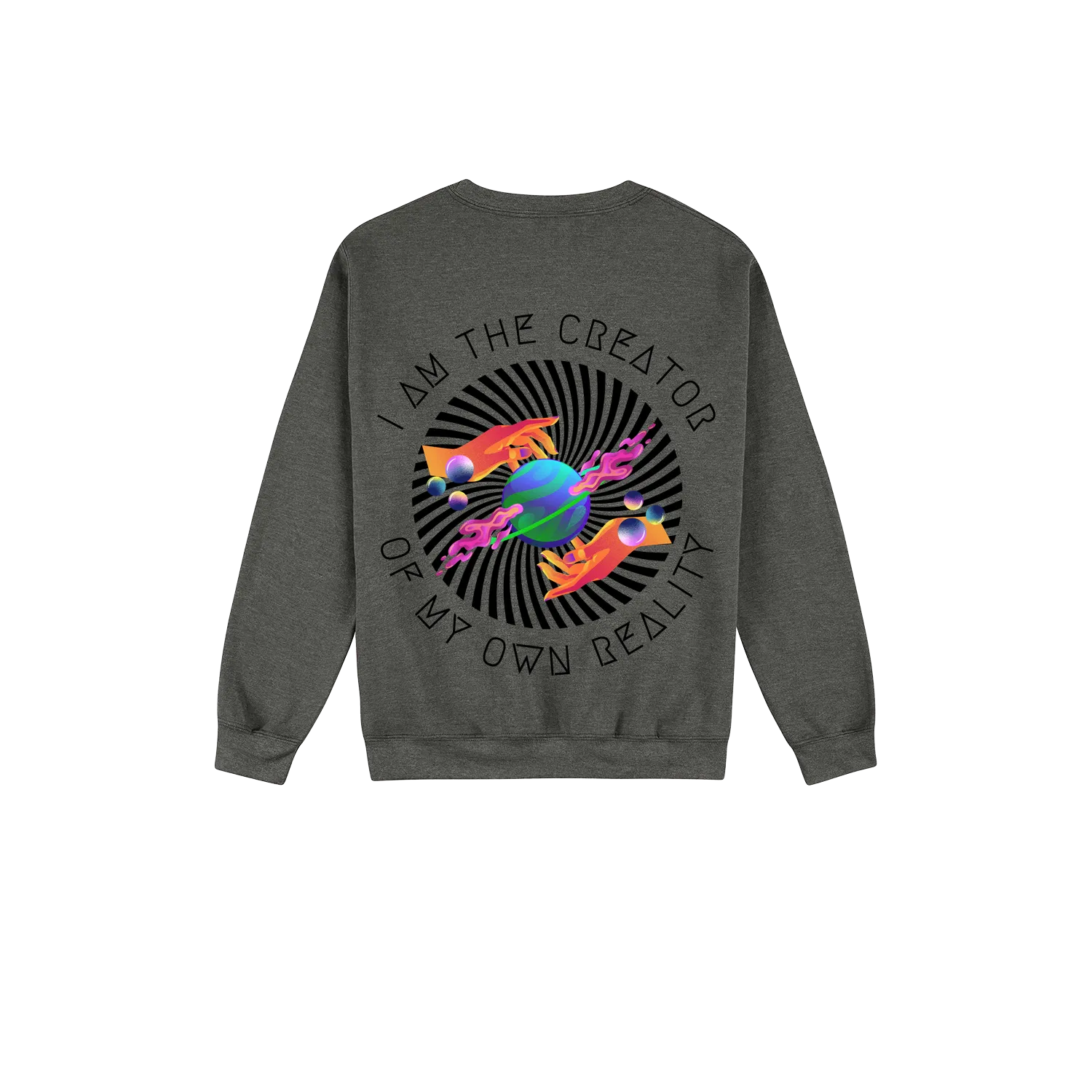 Dark Heather back flat lay