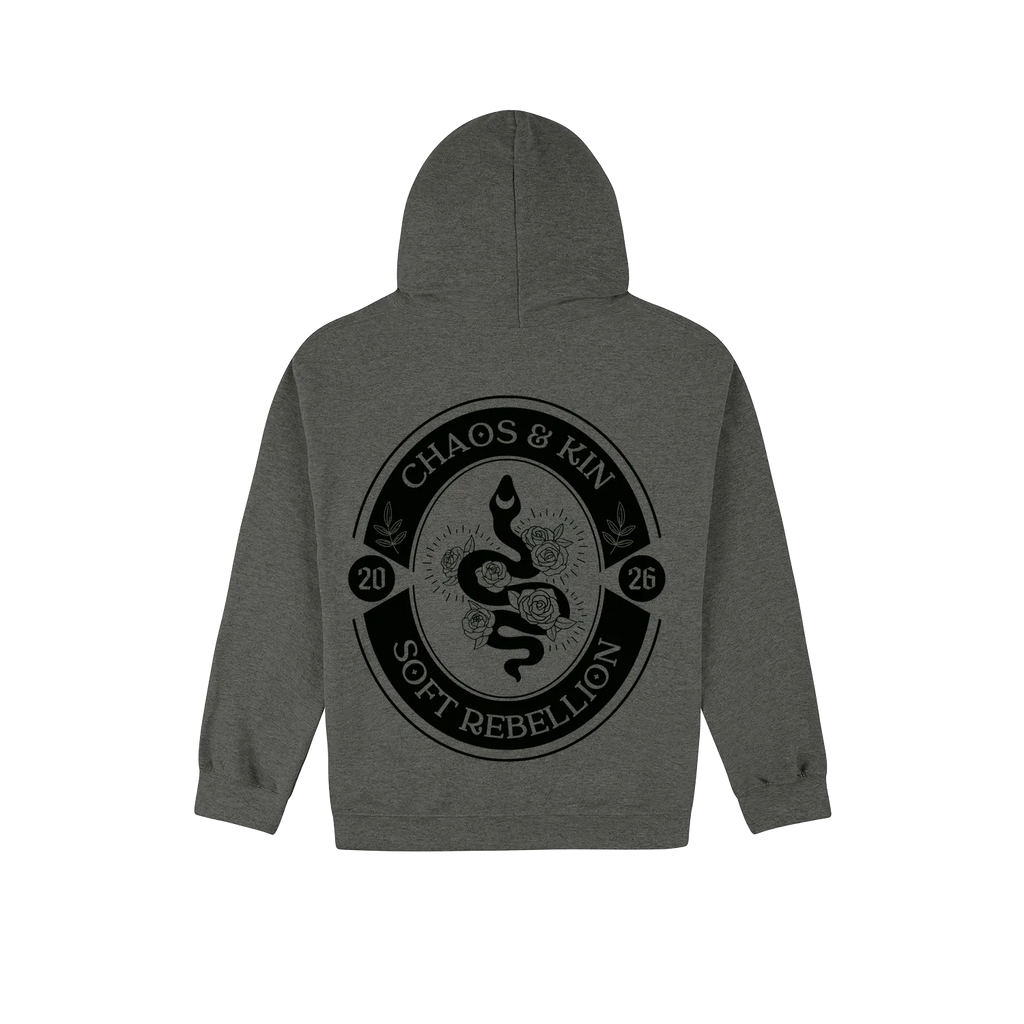 Dark Heather back flat lay