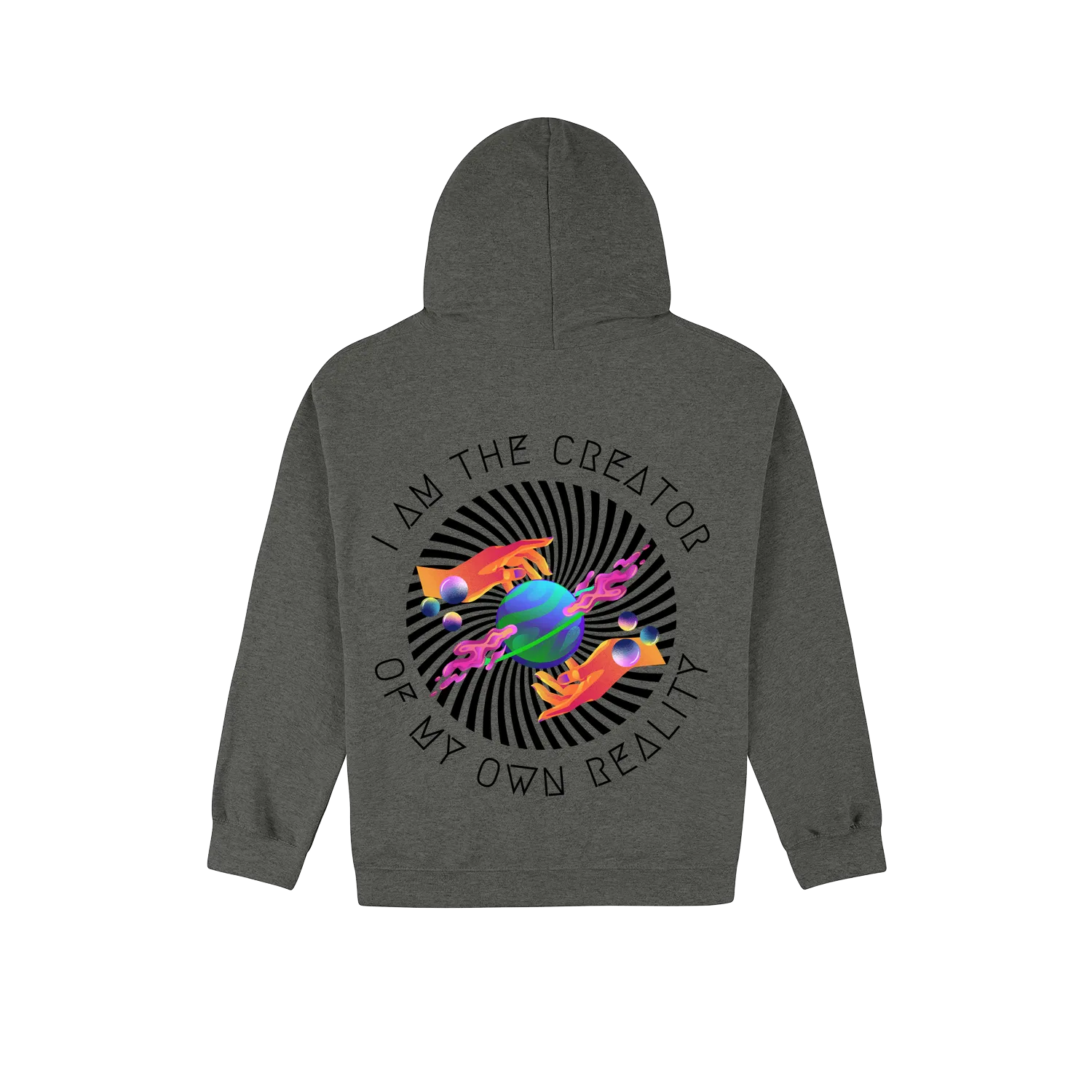 Dark Heather back flat lay