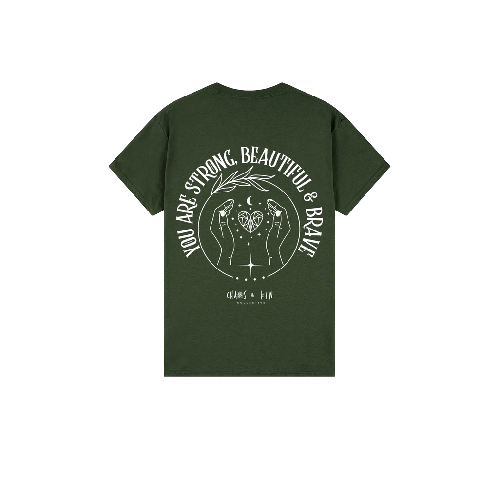 Forest Green back flat lay