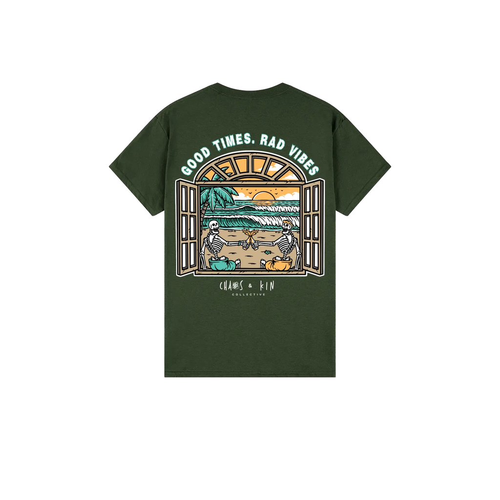 Forest Green back flat lay