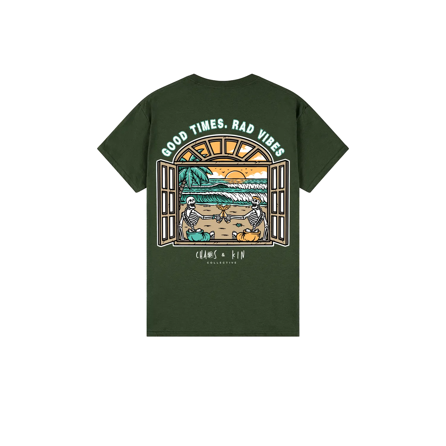 Forest Green back flat lay