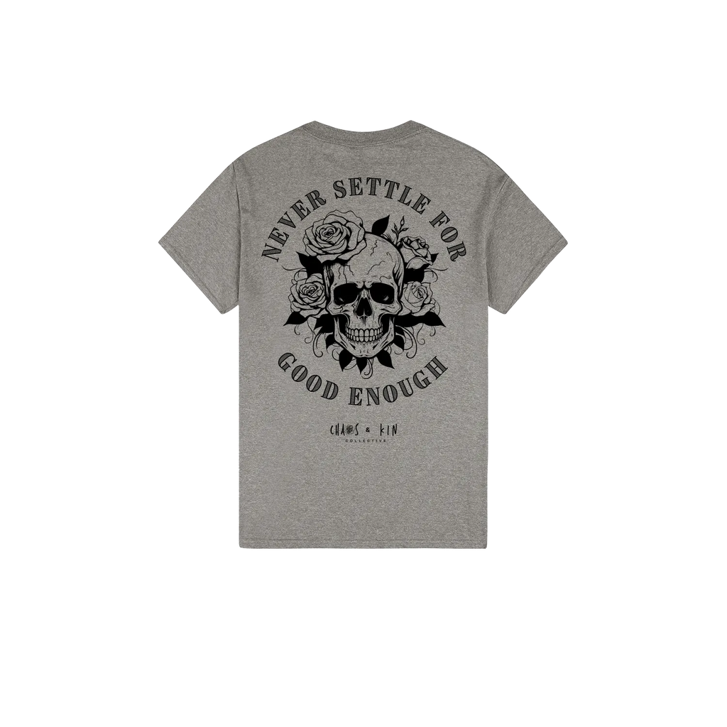 Heather Graphite back flat lay