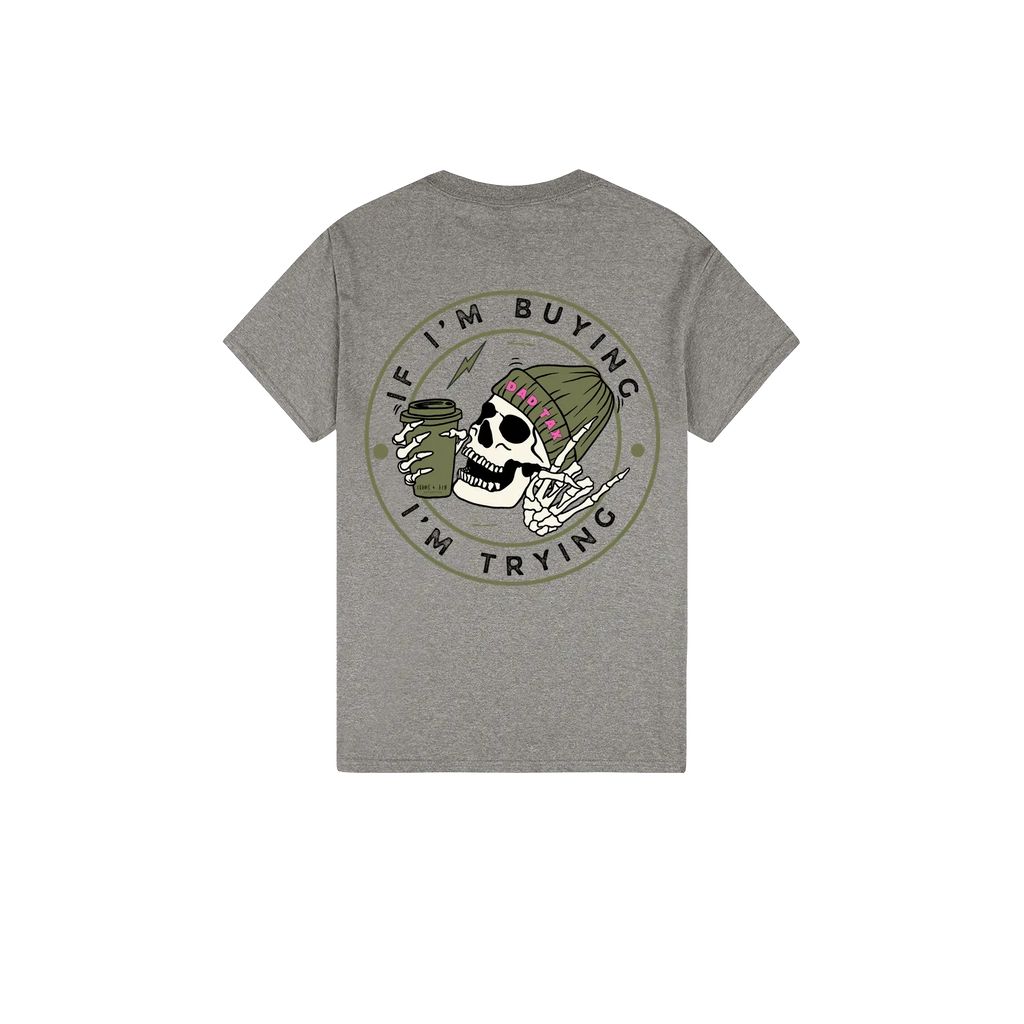 Heather Graphite back flat lay
