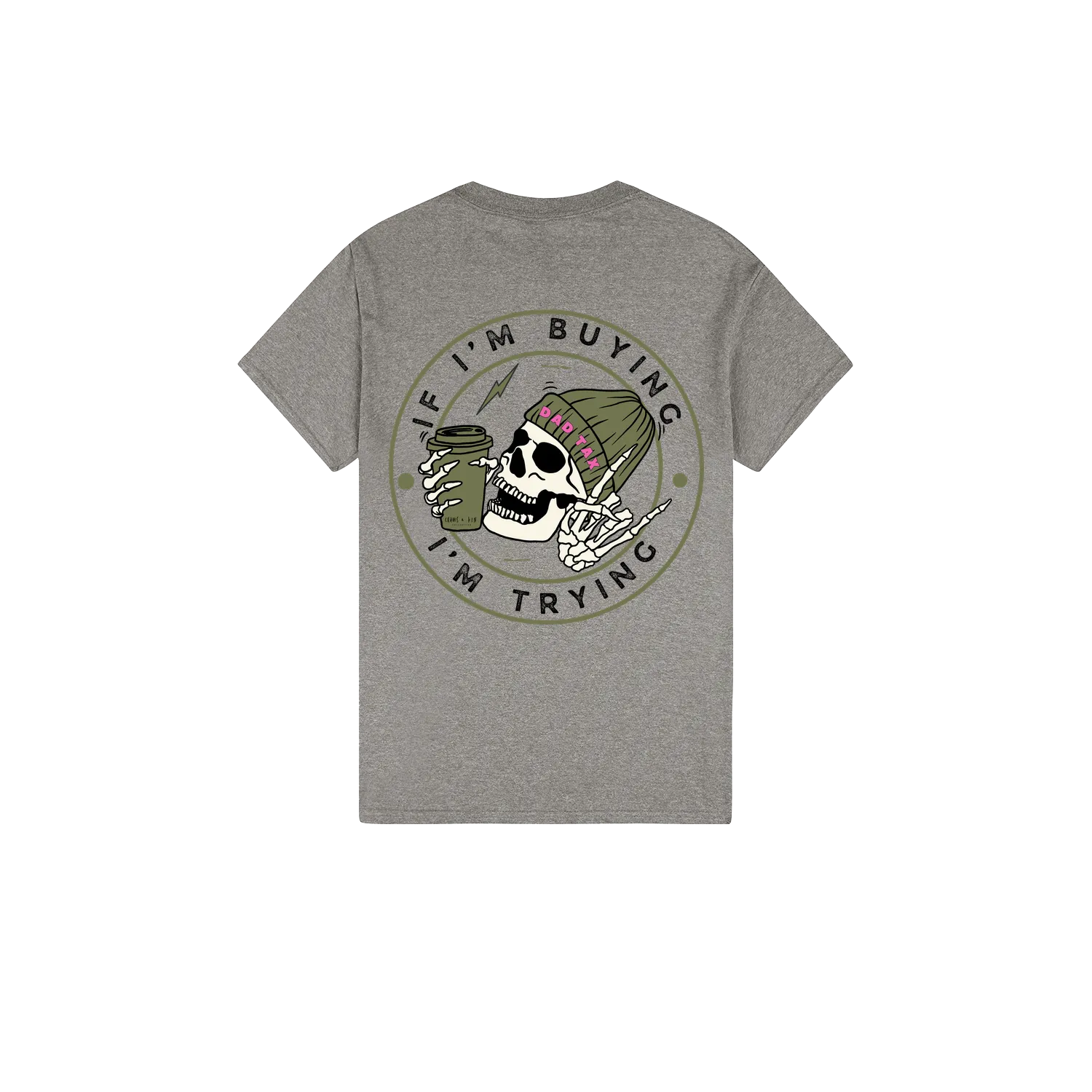 Heather Graphite back flat lay