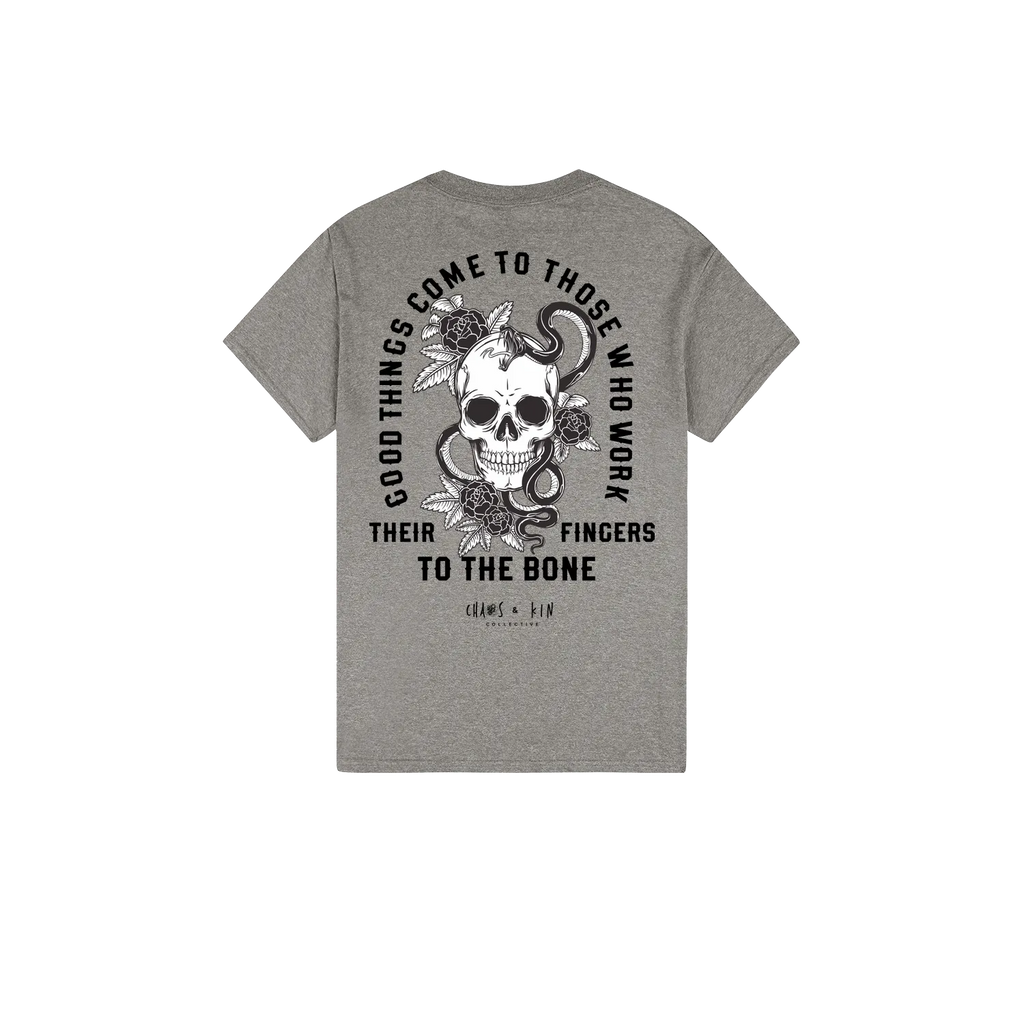 Heather Graphite back flat lay