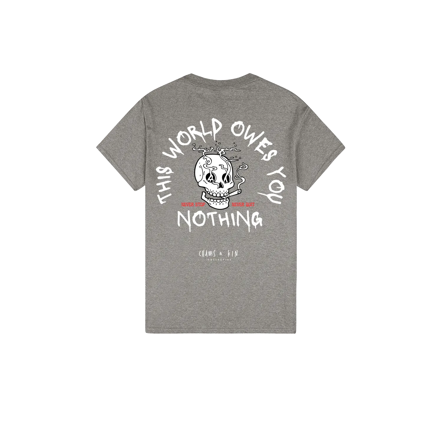 Heather Graphite back flat lay