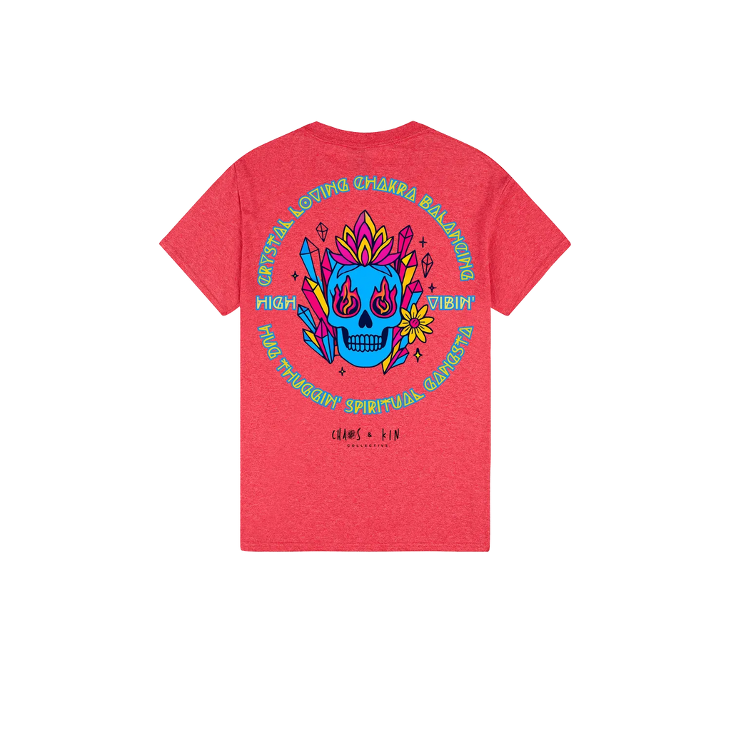 Heather Red back flat lay
