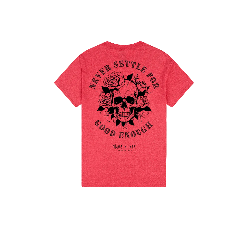 Heather Red back flat lay