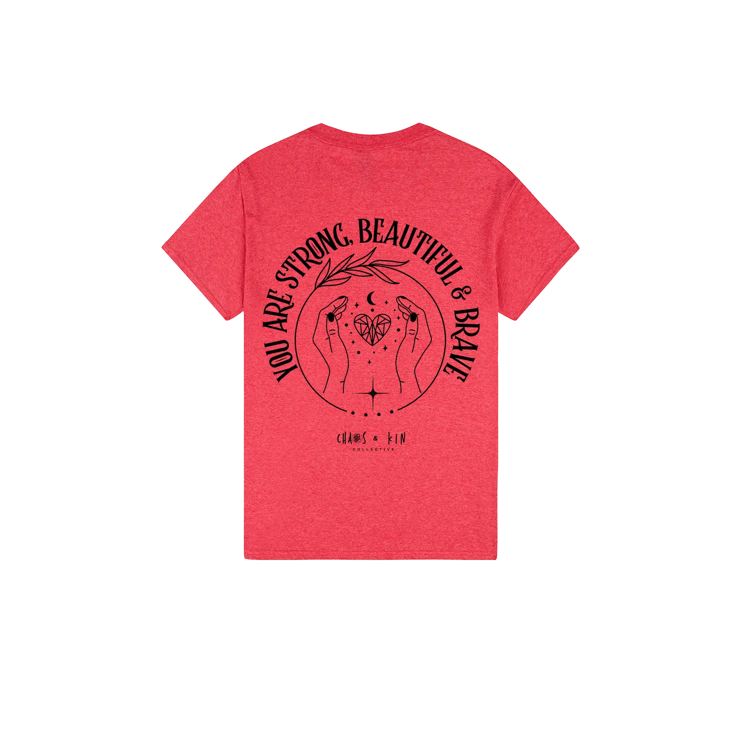 Heather Red back flat lay