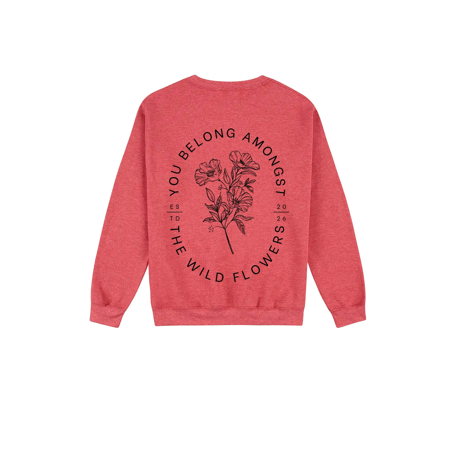 Heather Sport Scarlet Red back flat lay
