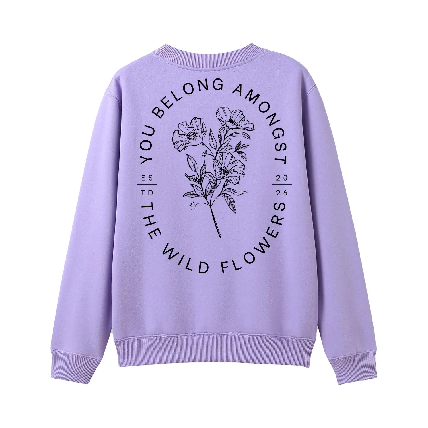 Lavender back flat lay