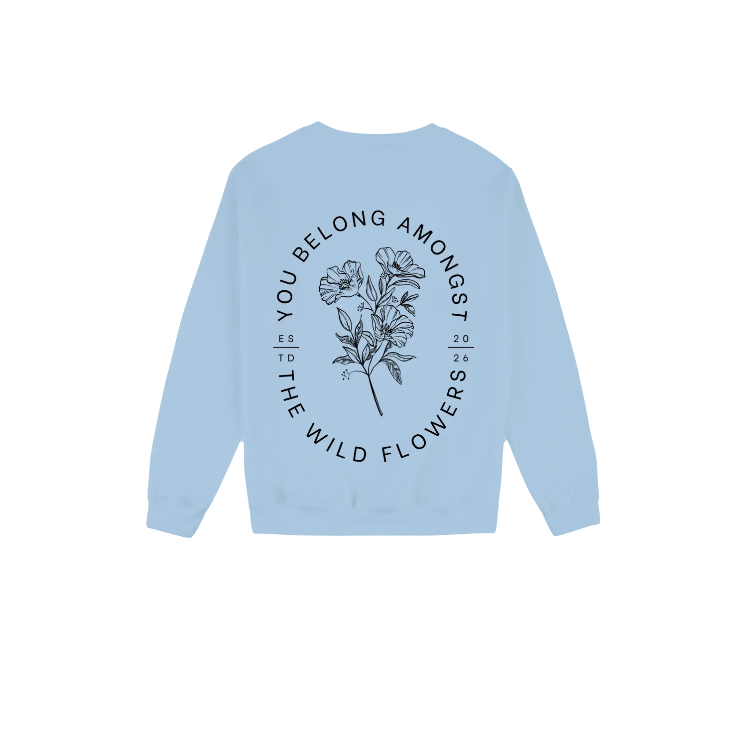 Light Blue back flat lay