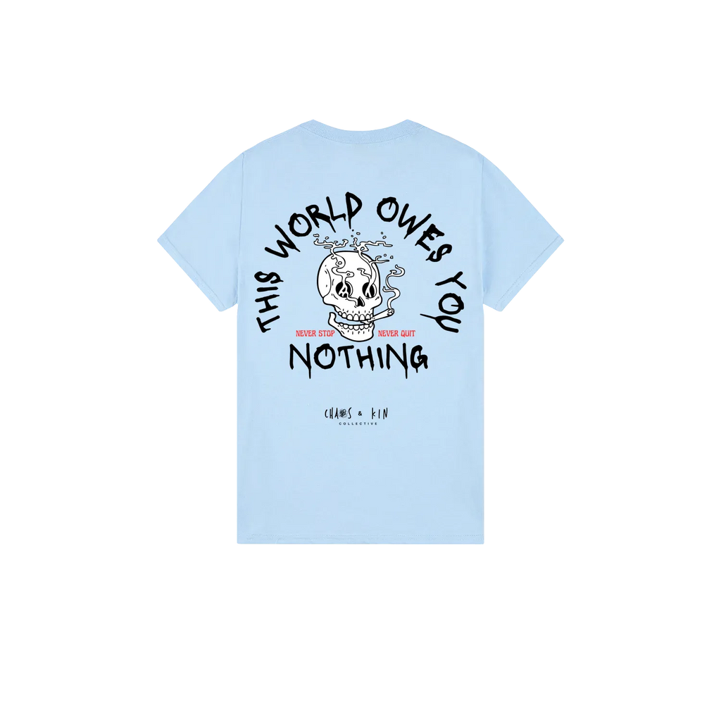 Light Blue back flat lay