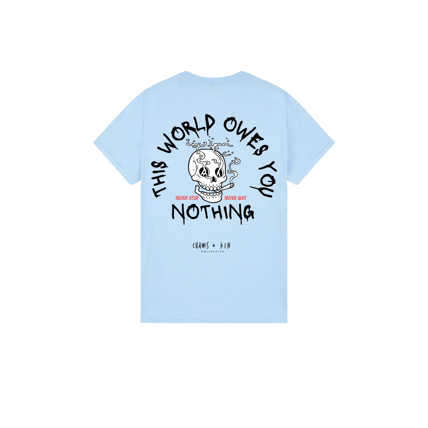 Light Blue back flat lay