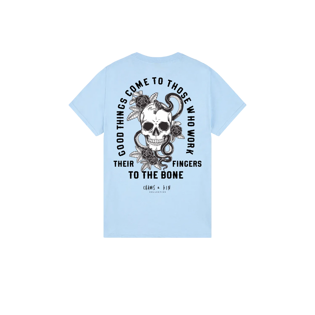 Light Blue back flat lay