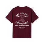 Maroon back flat lay