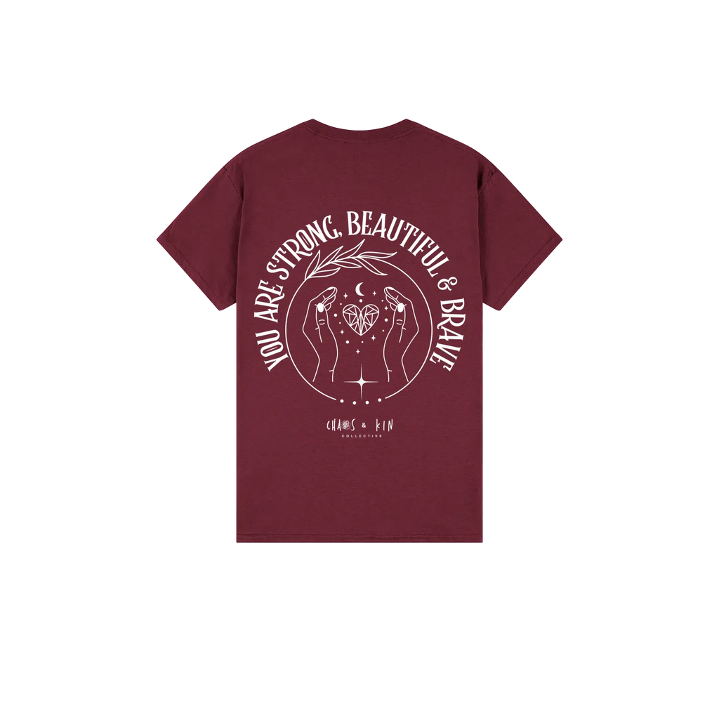 Maroon back flat lay