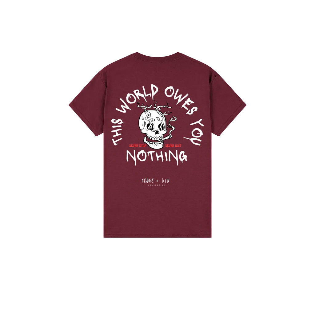 Maroon back flat lay