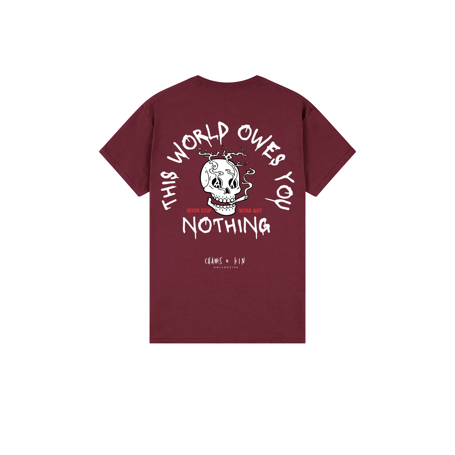 Maroon back flat lay