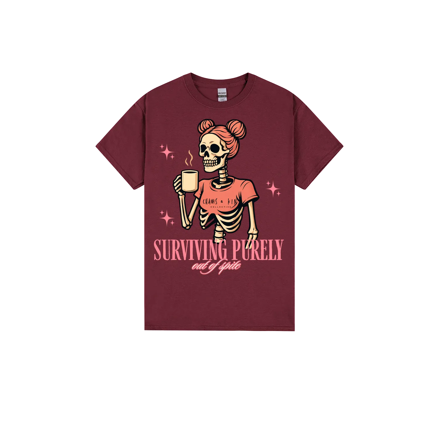 Maroon front flat lay