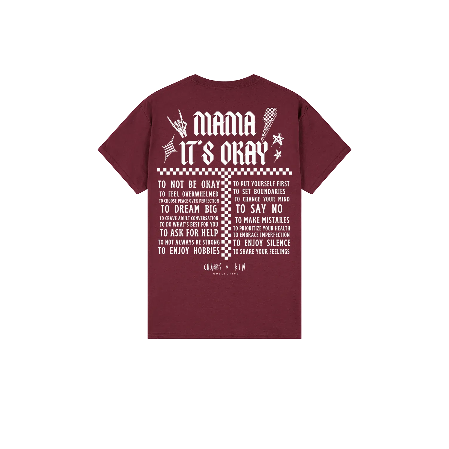 Maroon back flat lay
