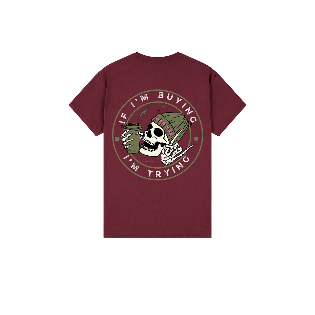 Maroon back flat lay