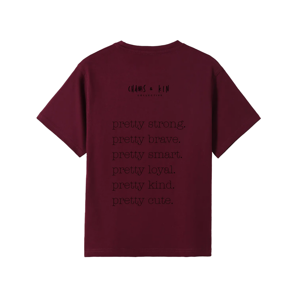 Maroon back flat lay