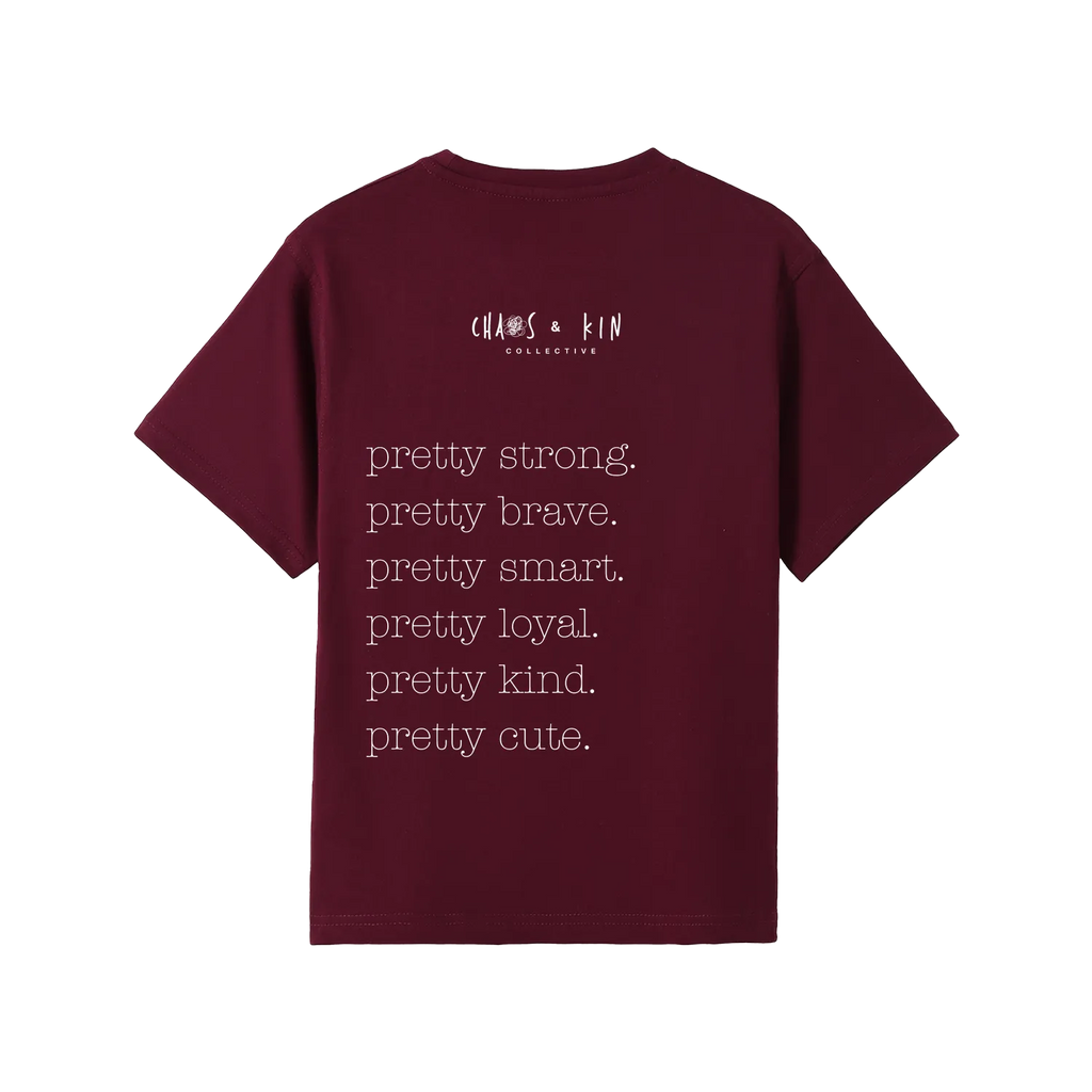 Maroon back flat lay