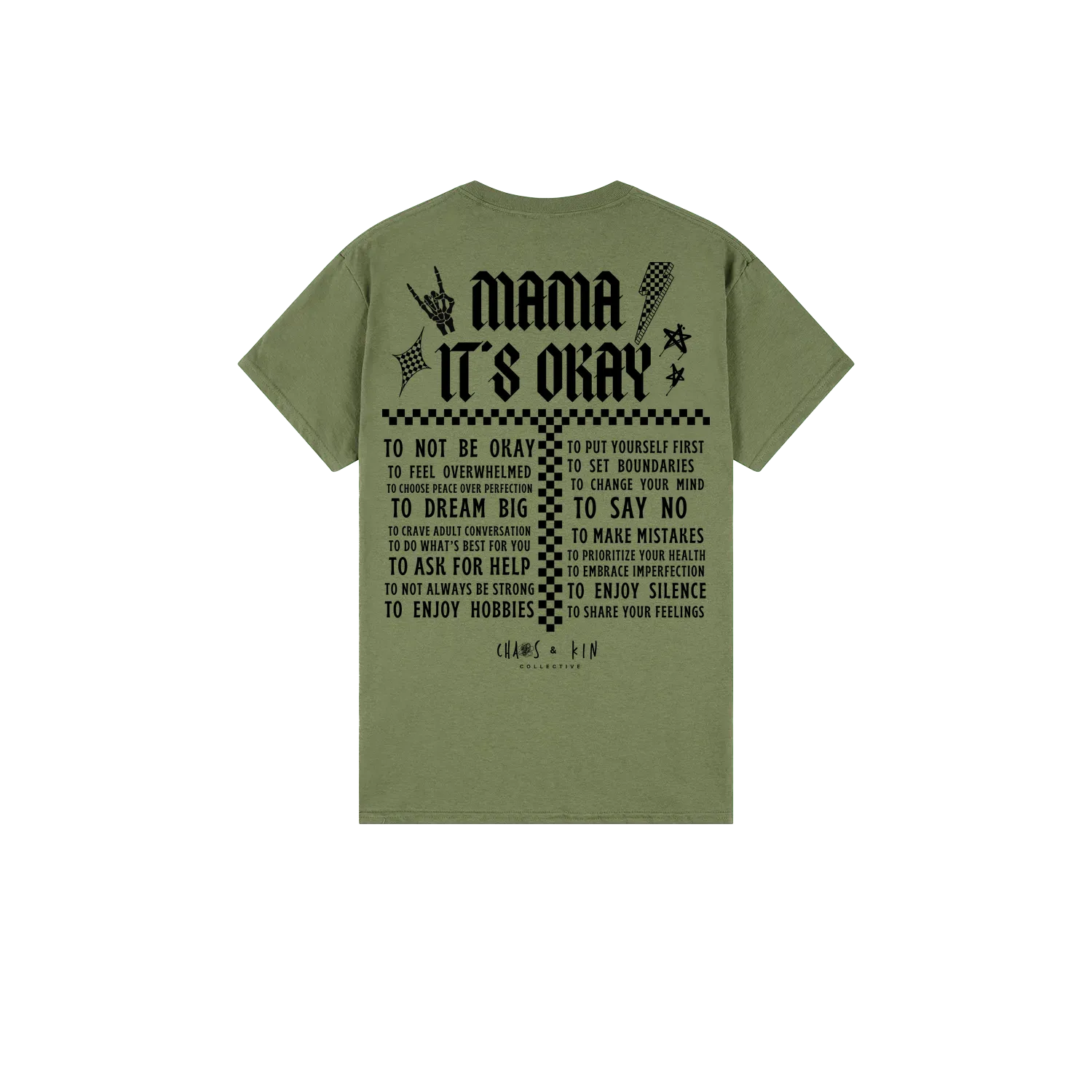 Military Green back flat lay