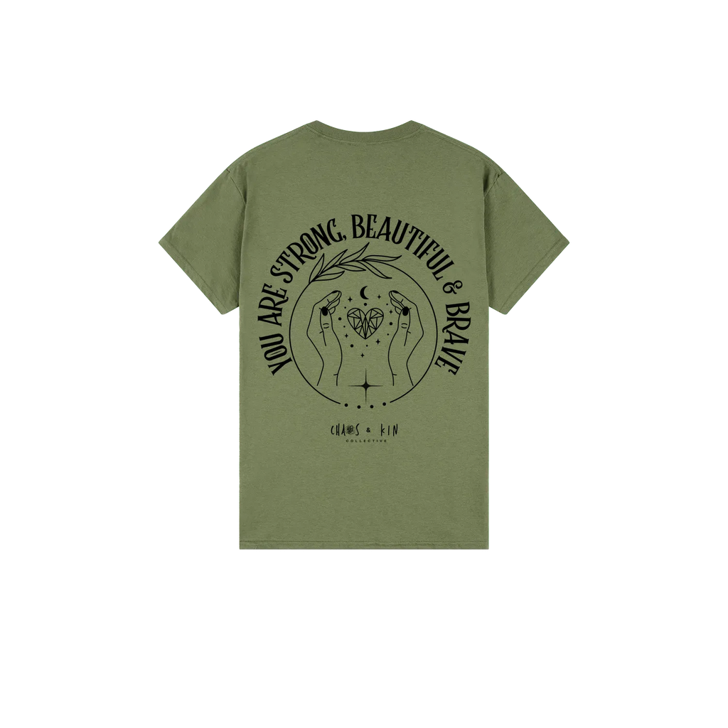 Military Green back flat lay