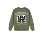 Military Green back flat lay