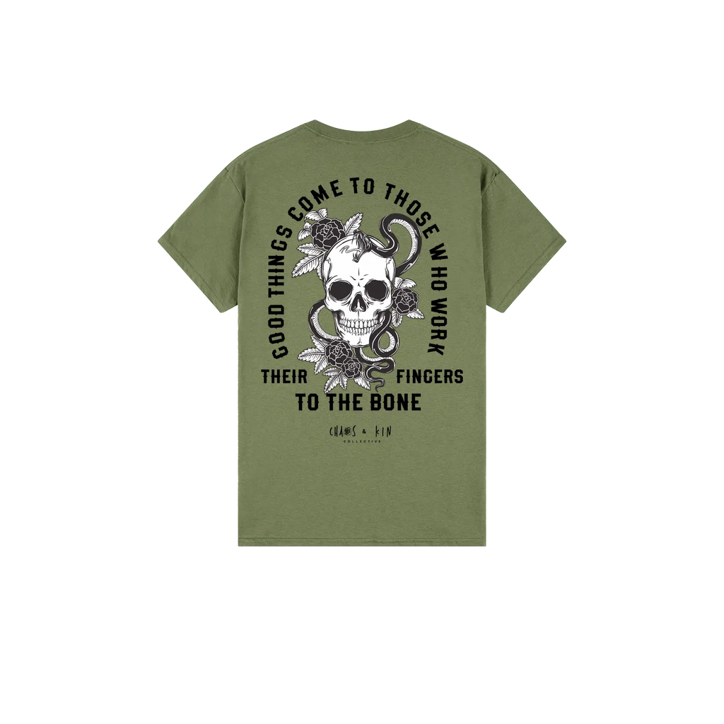 Military Green back flat lay