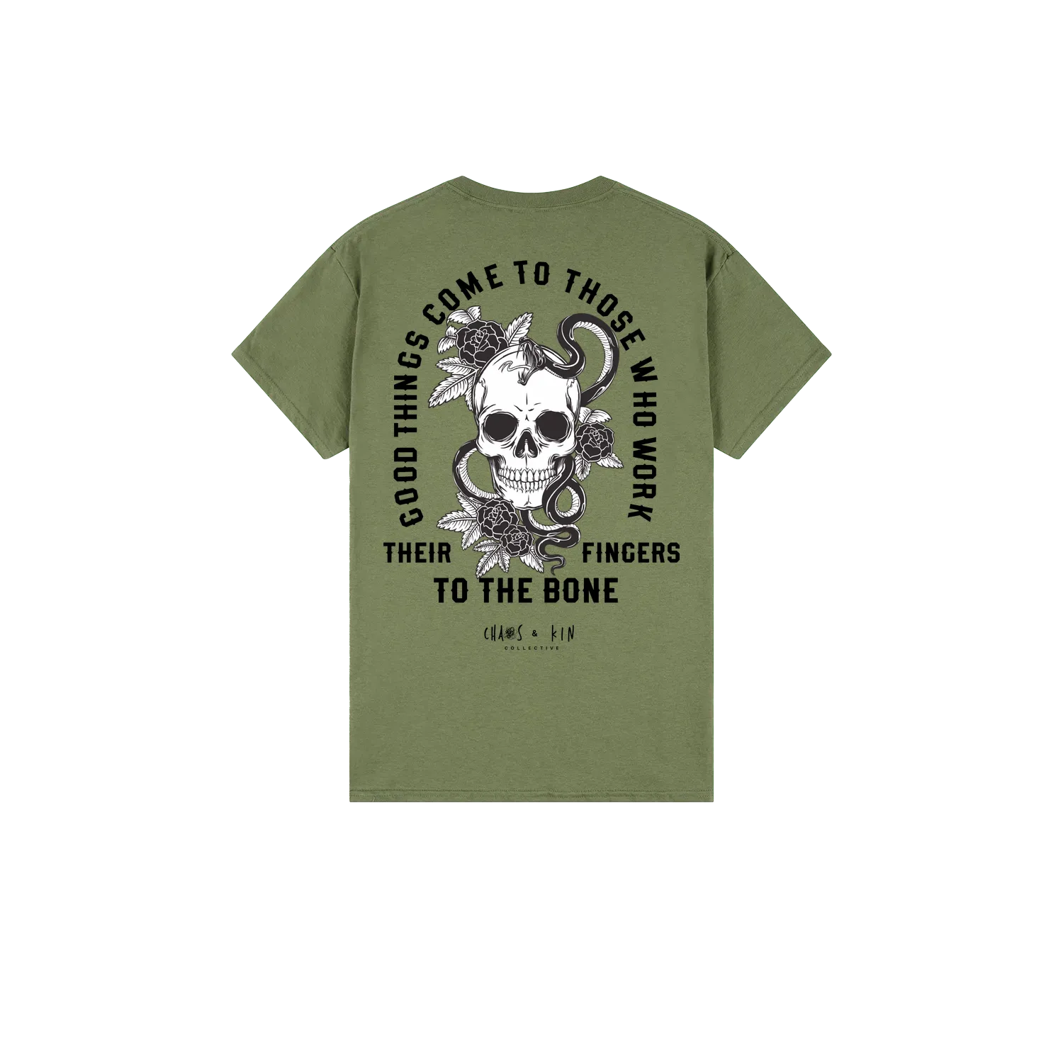 Military Green back flat lay